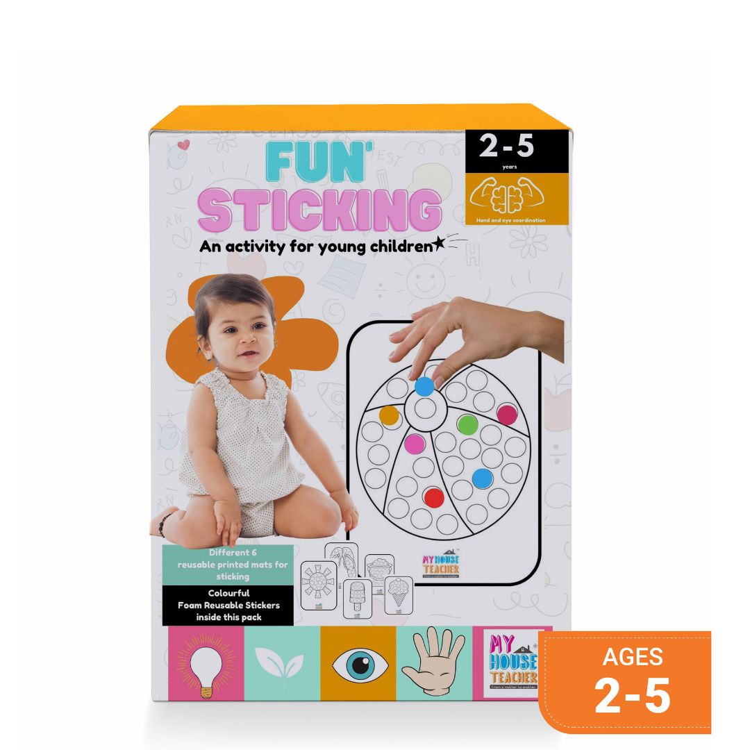 Fun Sticking Activity Box With Foam Stickers (Reusable)