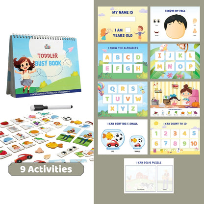 Toddler Busy Book - 9 in 1 activity binder ( Age 2 to 4)