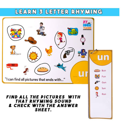 Three Letter Rhyming Words Learning Pack