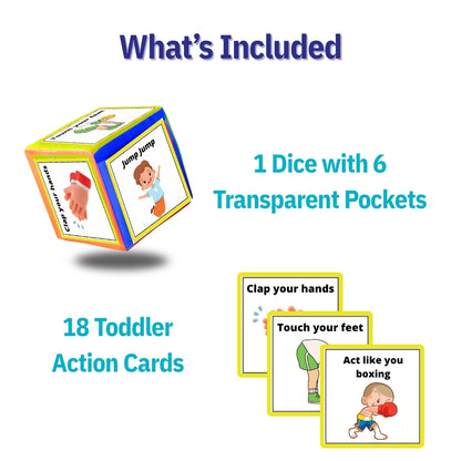 Toddler Action Cards with a Huge Dice