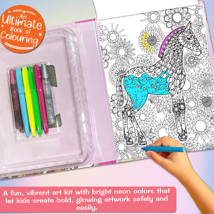 Unicorn Colouring Combo Kit | 32-Page Colouring Pad | 4+ Years