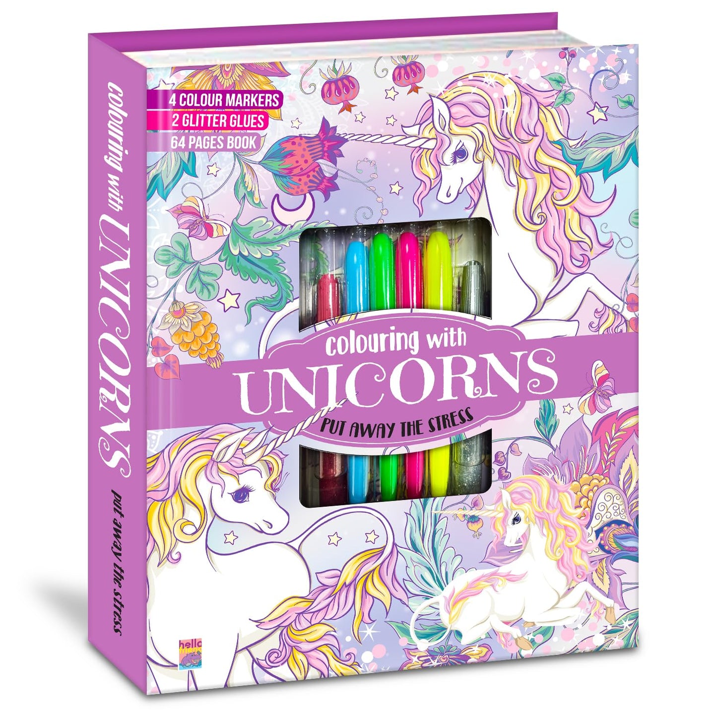 Unicorn Colouring Combo Kit | 32-Page Colouring Pad | 4+ Years