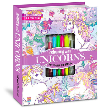 Unicorn Colouring Combo Kit | 32-Page Colouring Pad | 4+ Years