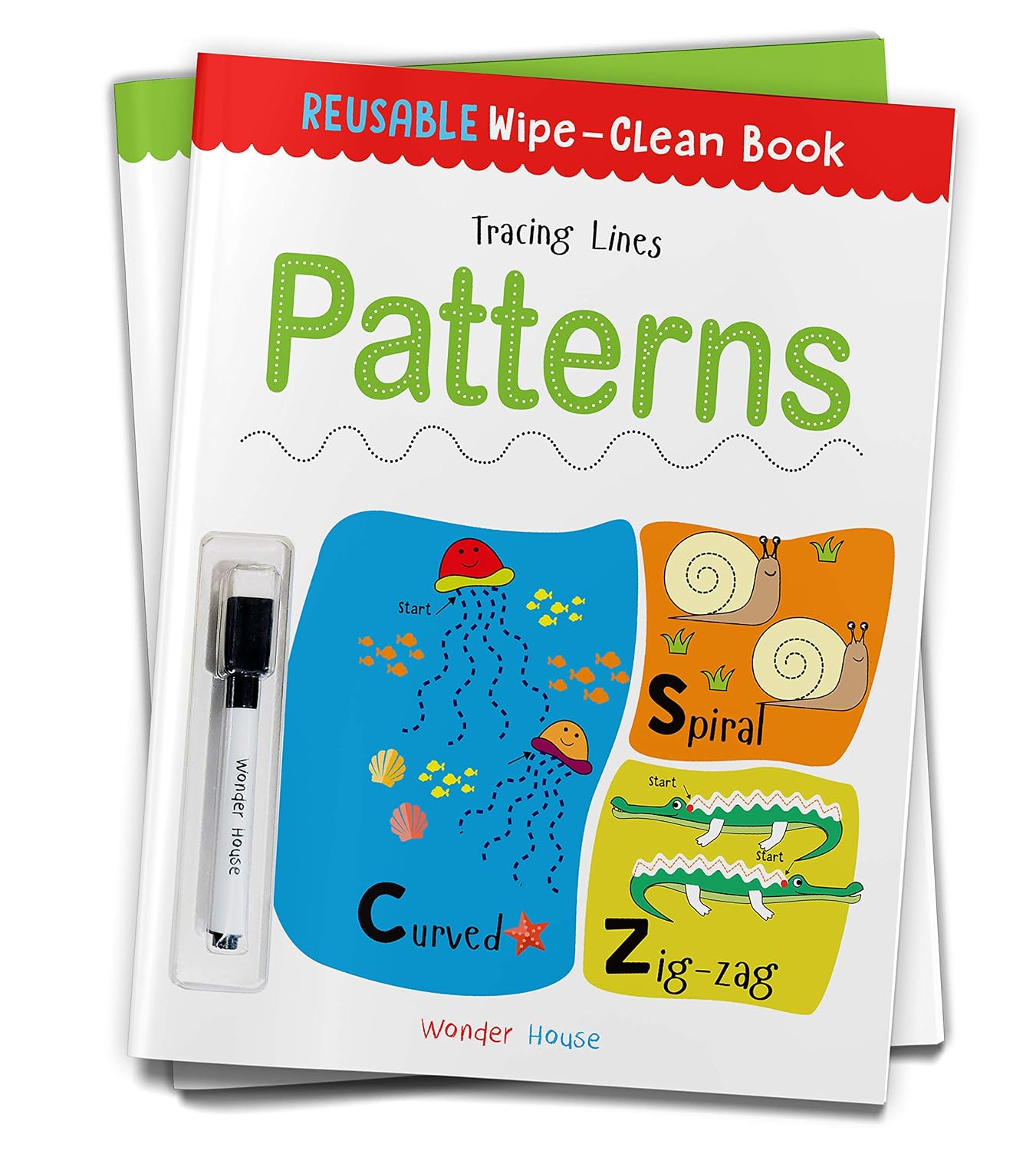 Wipe & Clean Lines & Patterns Tracing Book for Kids