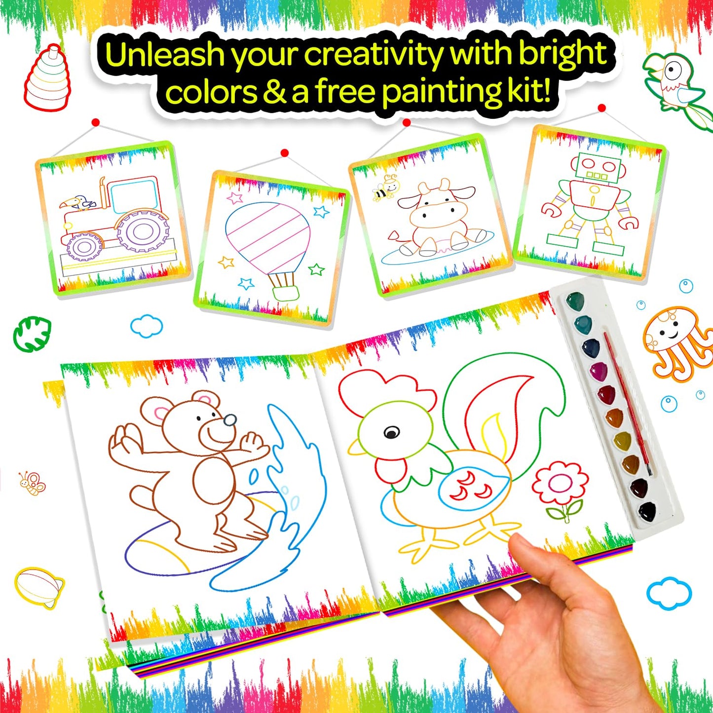 Fun with Water Colorings Kit for Kids (Pink)