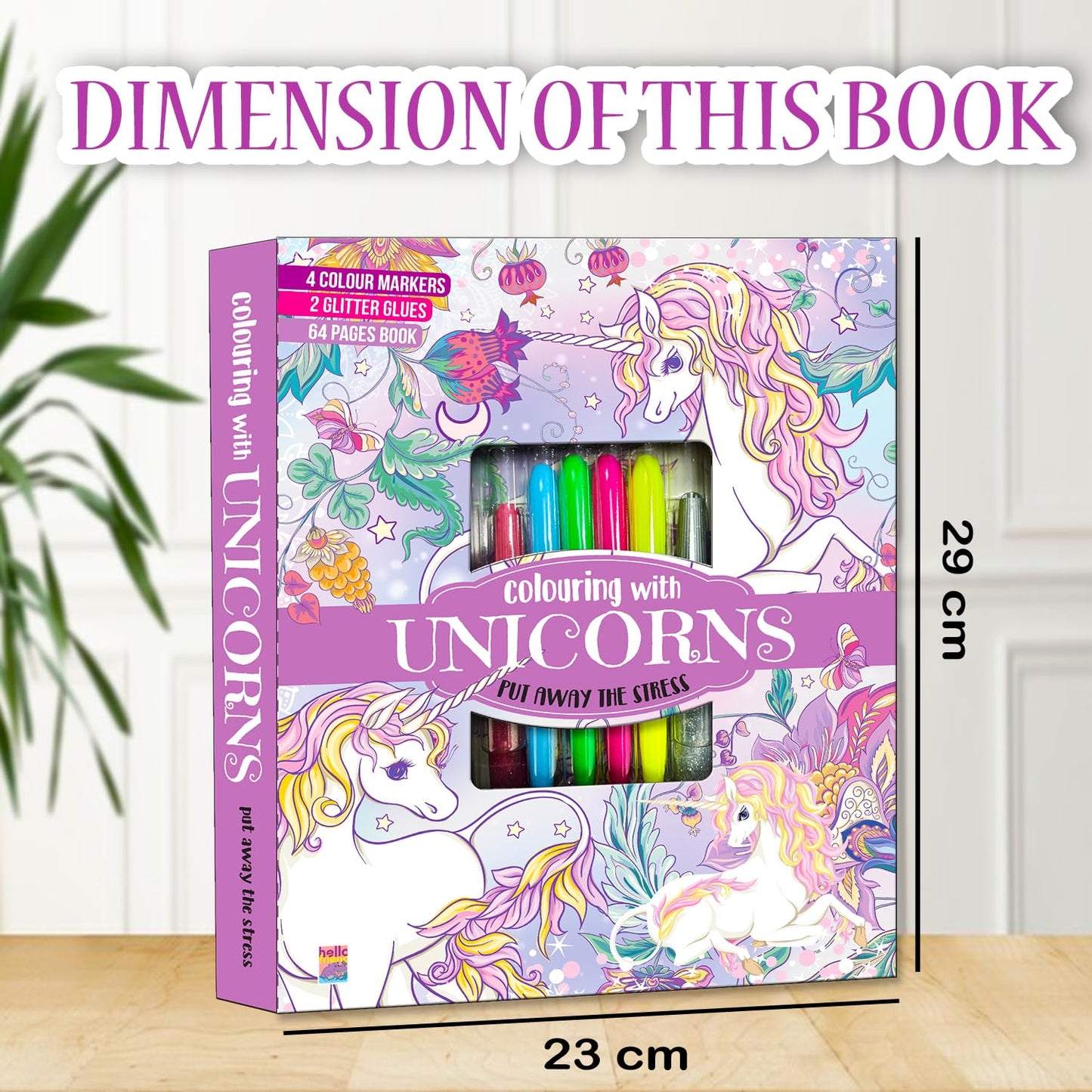 Unicorn Colouring Combo Kit | 32-Page Colouring Pad | 4+ Years