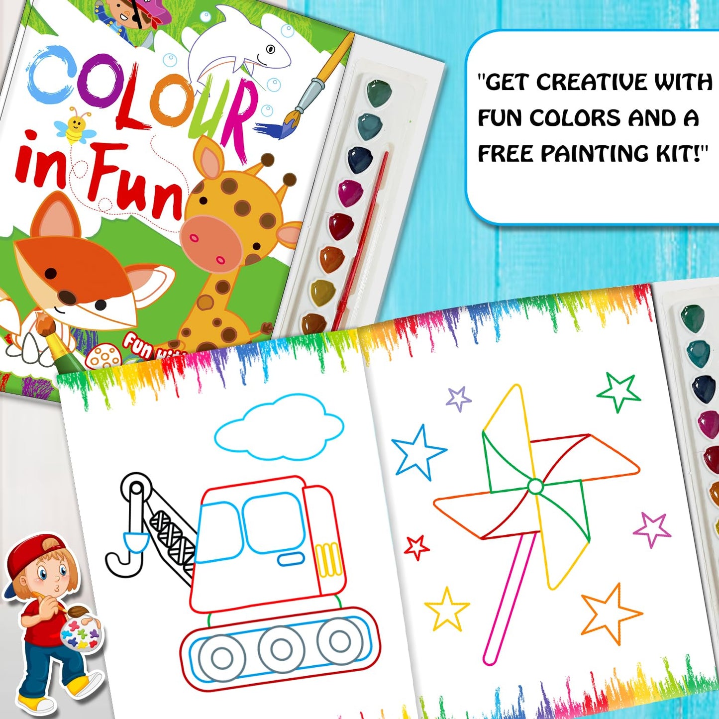 Fun with Water Colouring Kit for Kids – (Green)