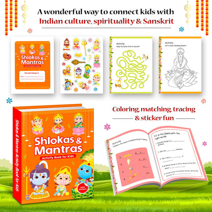 Shlokas & Mantras Activity Book for Kids | Stickers & Activities