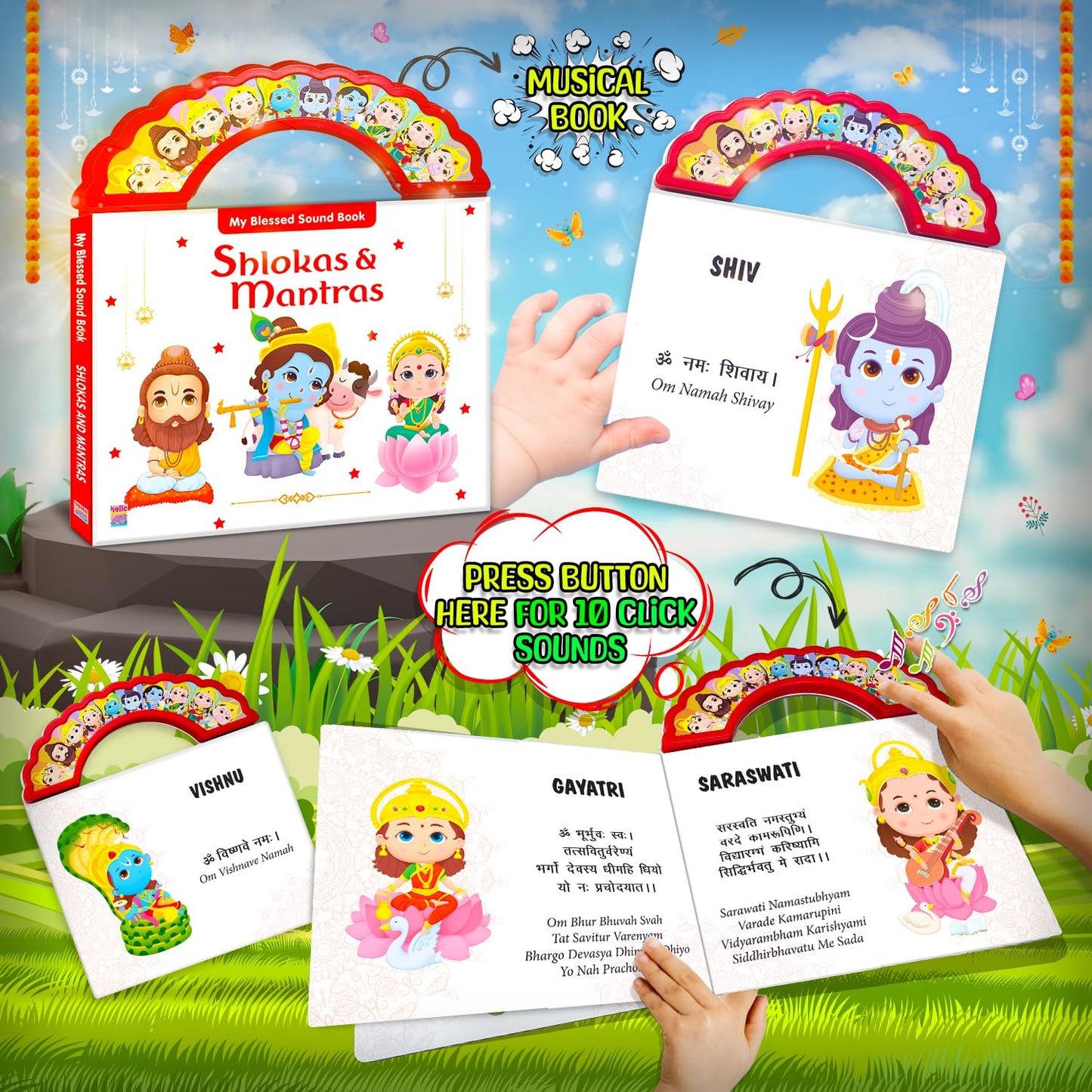 Shlokas & Mantras Sound Book for Kids | Interactive Hindu Learning Book