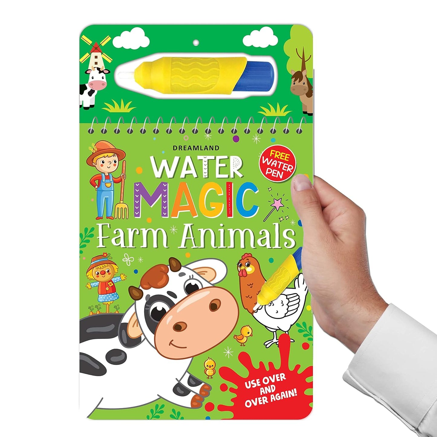 Farm Animals Water Magic Colouring Book for Kids