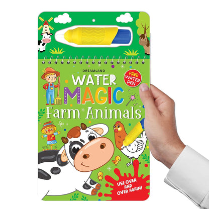 Farm Animals Water Magic Colouring Book for Kids