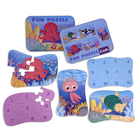 Jigsaw Puzzle Set in Metal Box –Octopus 3+