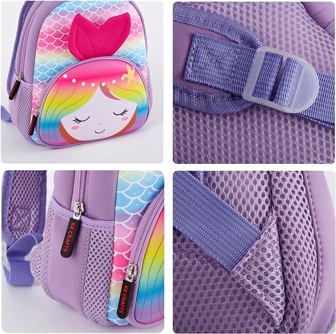 Toddler’s Soft Plush Backpack for Preschool - Little mermaid ,10 inch