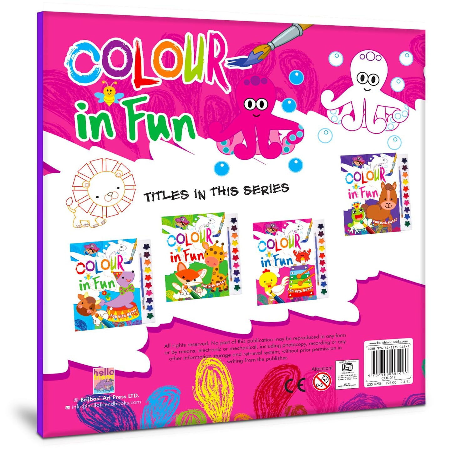 Fun with Water Colorings Kit for Kids (Pink)
