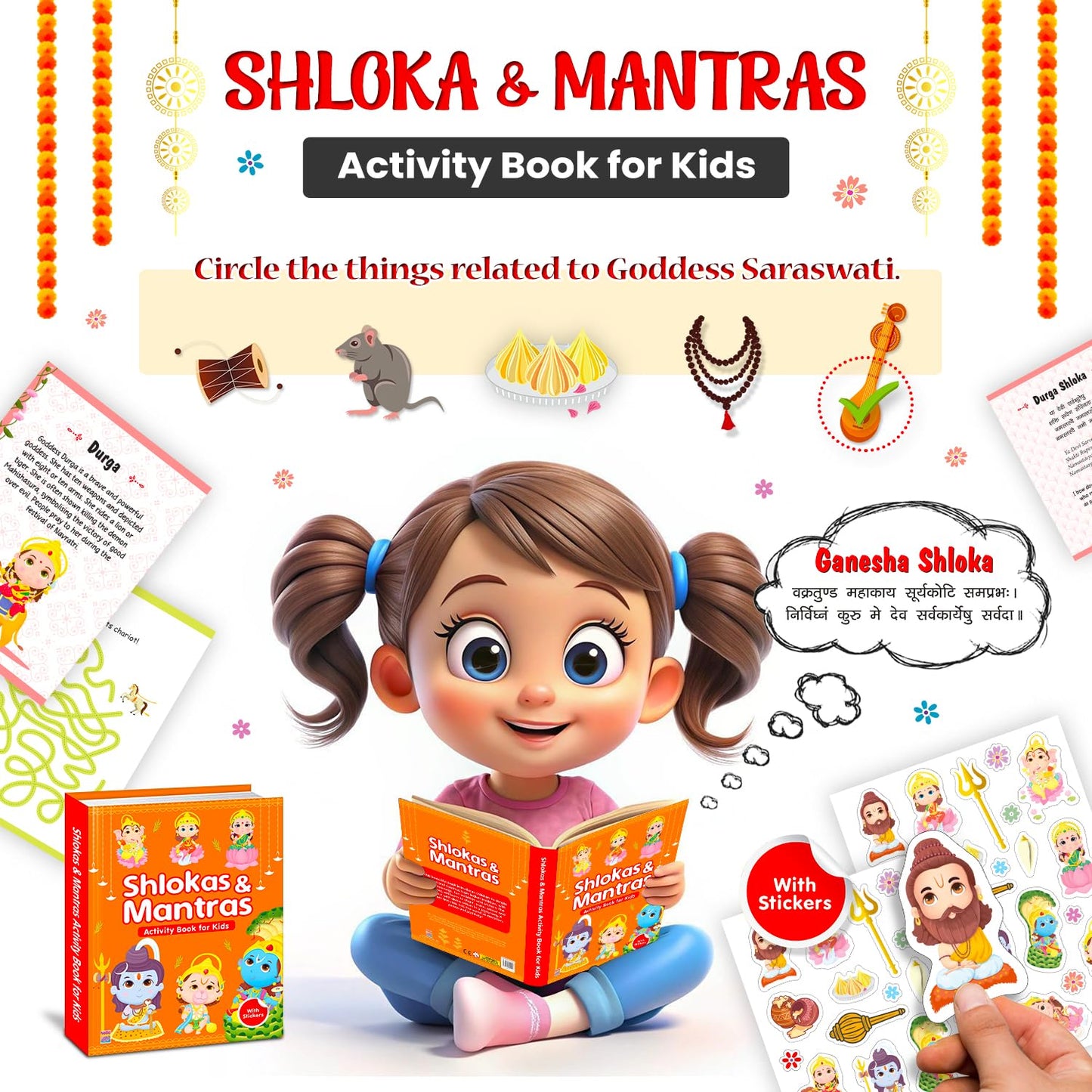 Shlokas & Mantras Activity Book for Kids | Stickers & Activities