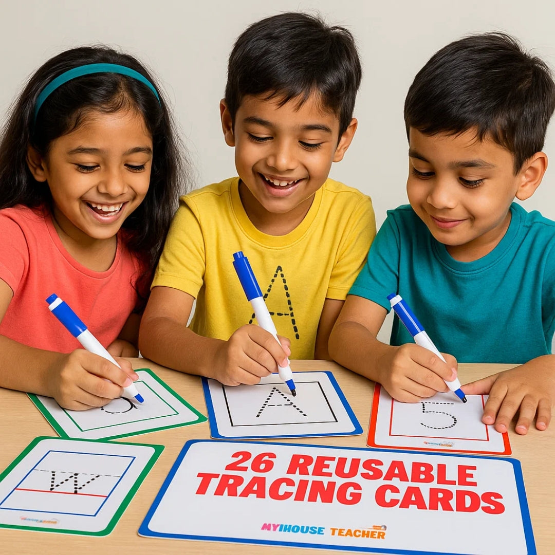Small a to z Alphabet Tracing Reusable Flashcards