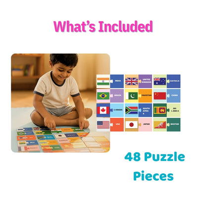 Flags Puzzle - 24 pairs self correcting jigsaw puzzle