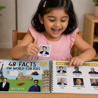 3 in 1 Kids Knowledge Busy Binder Book | India + World Facts + Logos