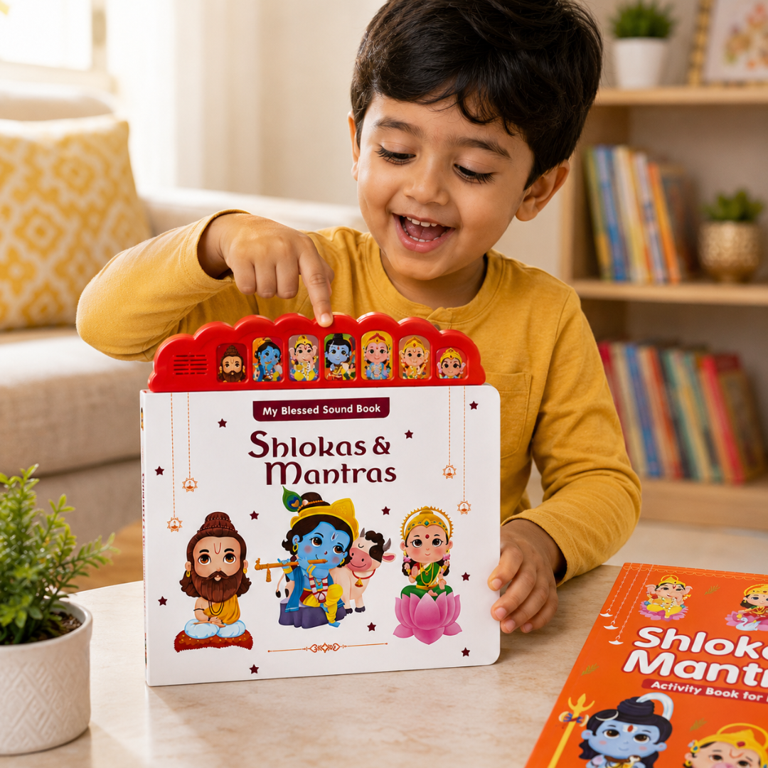 My Blessed Shlokas & Mantras Sound Book + Activity Book Combo