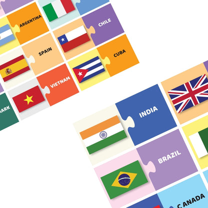 Flags Puzzle - 24 pairs self correcting jigsaw puzzle