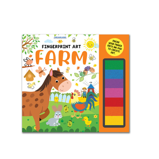 Fingerprint Art Activity Book for Children – Farm with Thumbprint Gadget