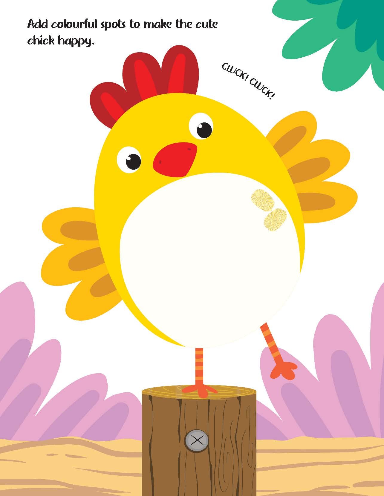 Fingerprint Art Activity Book for Children – Farm with Thumbprint Gadget