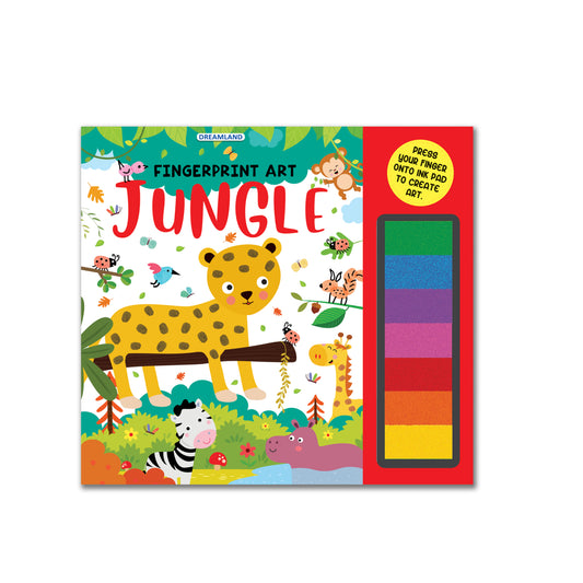 Fingerprint Art Activity Book for Children – Jungle with Thumbprint Gadget