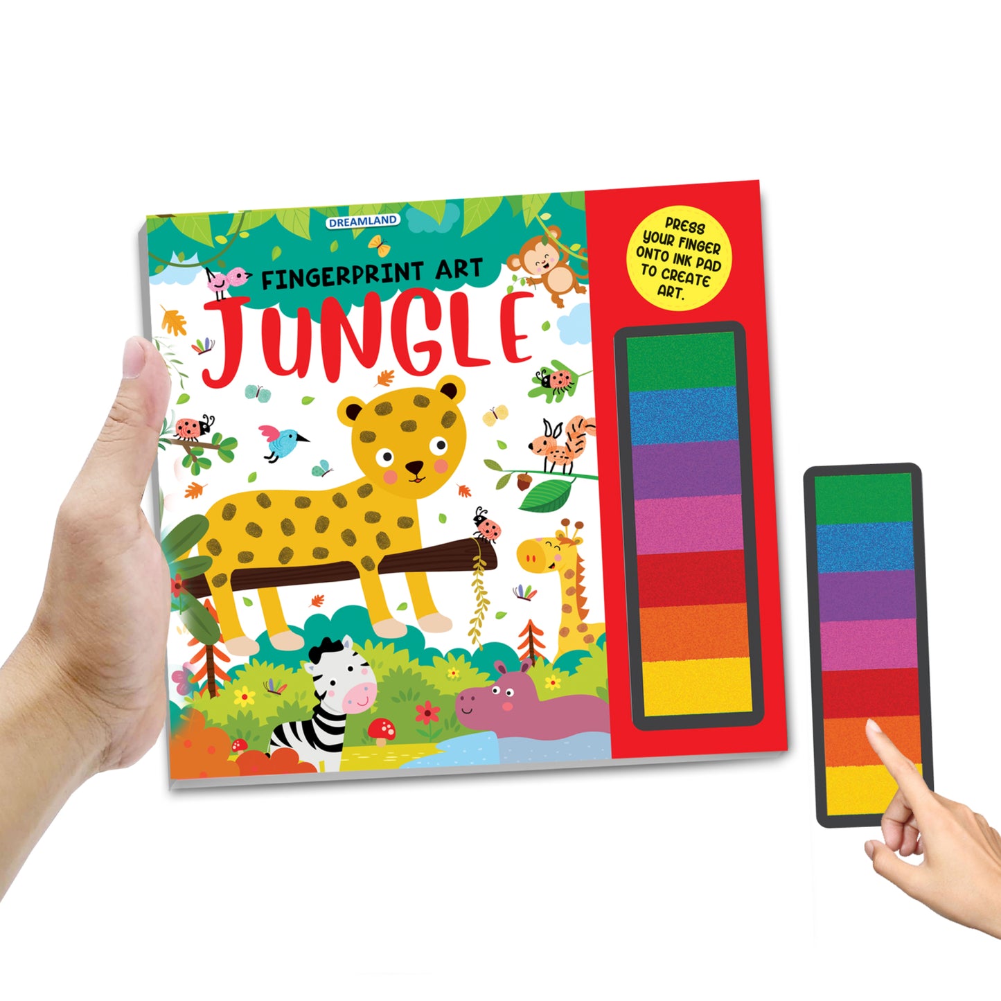 Fingerprint Art Activity Book for Children – Jungle with Thumbprint Gadget