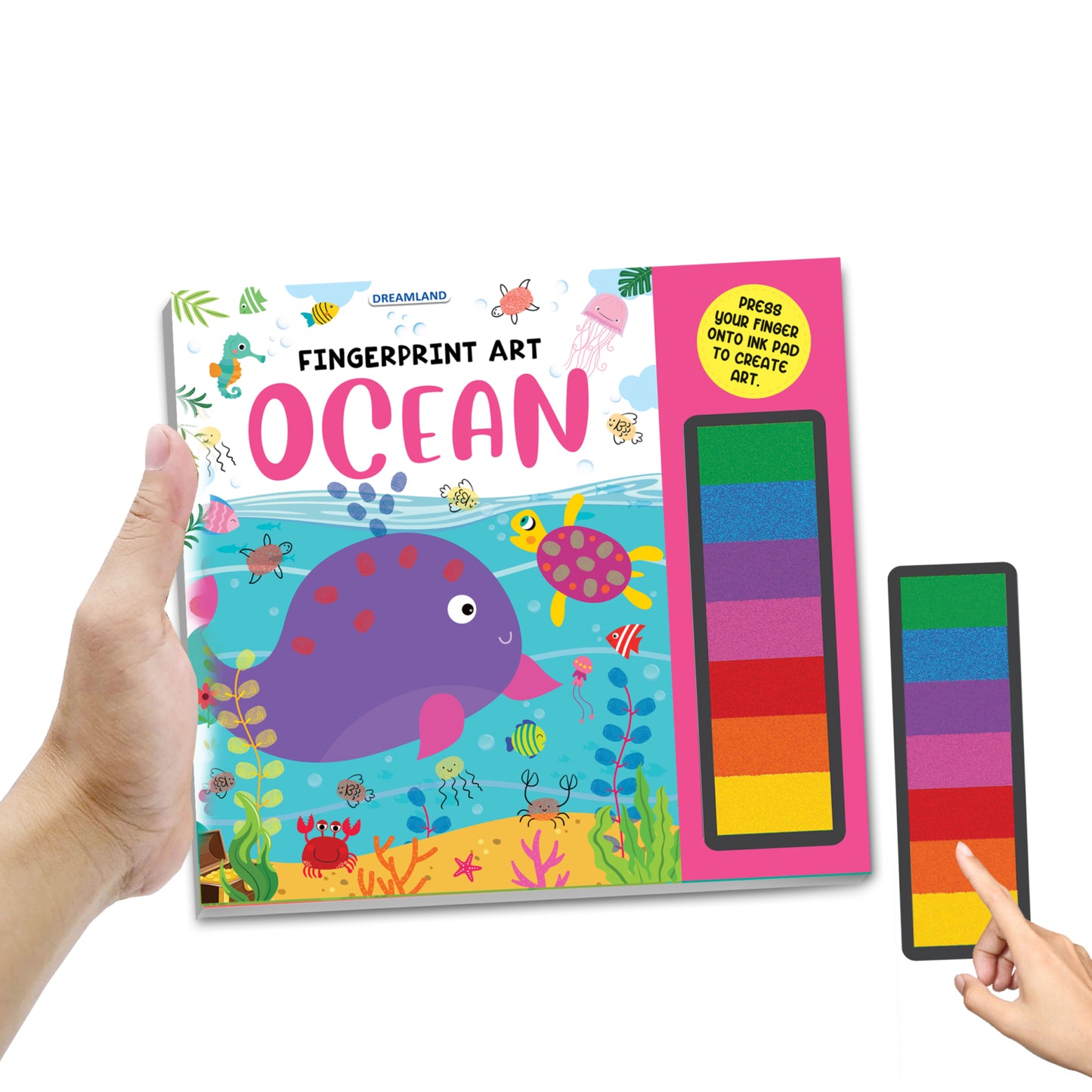 Fingerprint Art Activity Book for Children – Ocean with Thumbprint Gadget