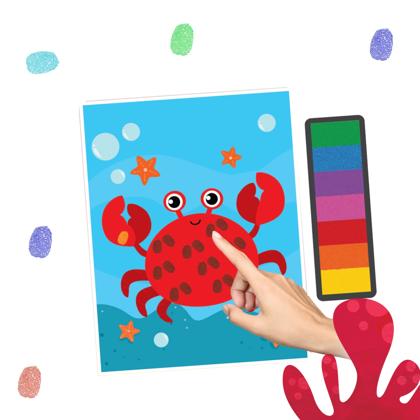 Fingerprint Art Activity Book for Children – Ocean with Thumbprint Gadget