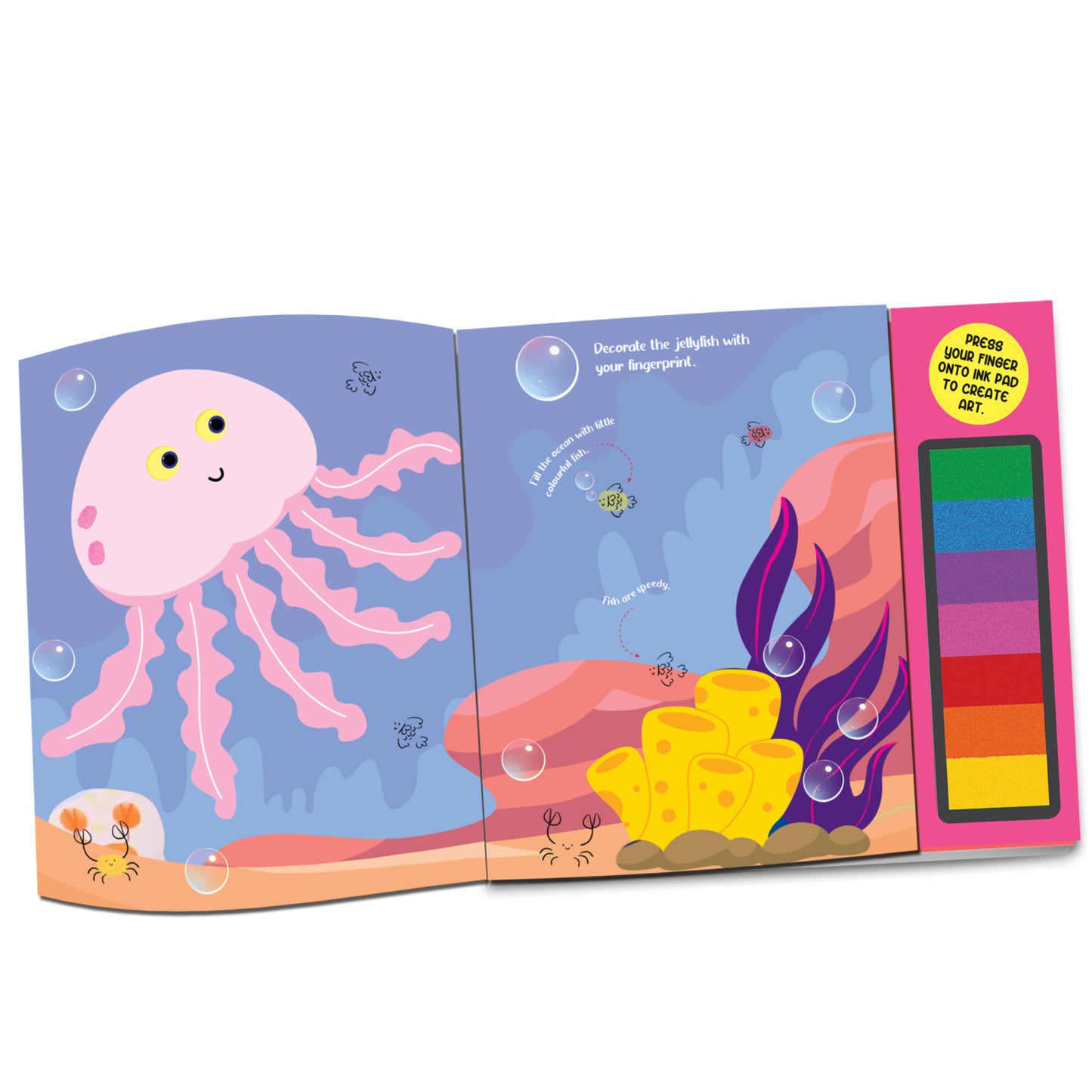 Fingerprint Art Activity Book for Children – Ocean with Thumbprint Gadget