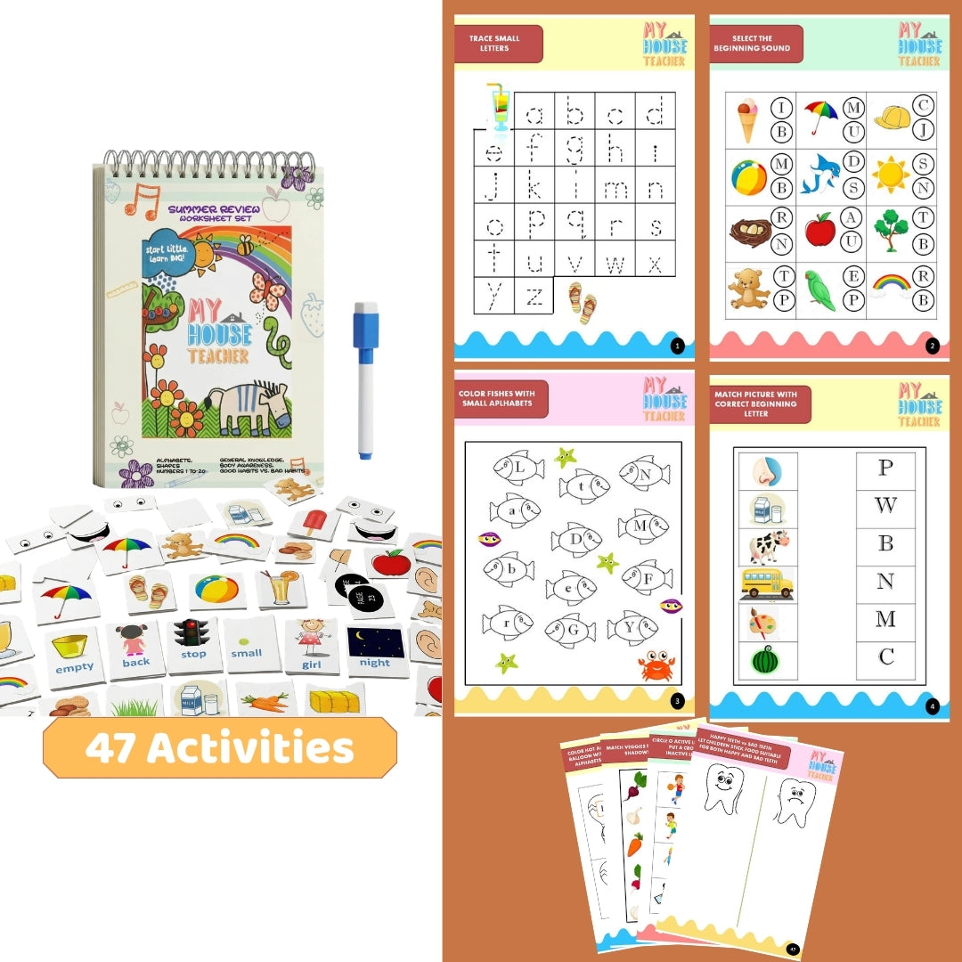 All in One Concept Colorful Summer Worksheet Set