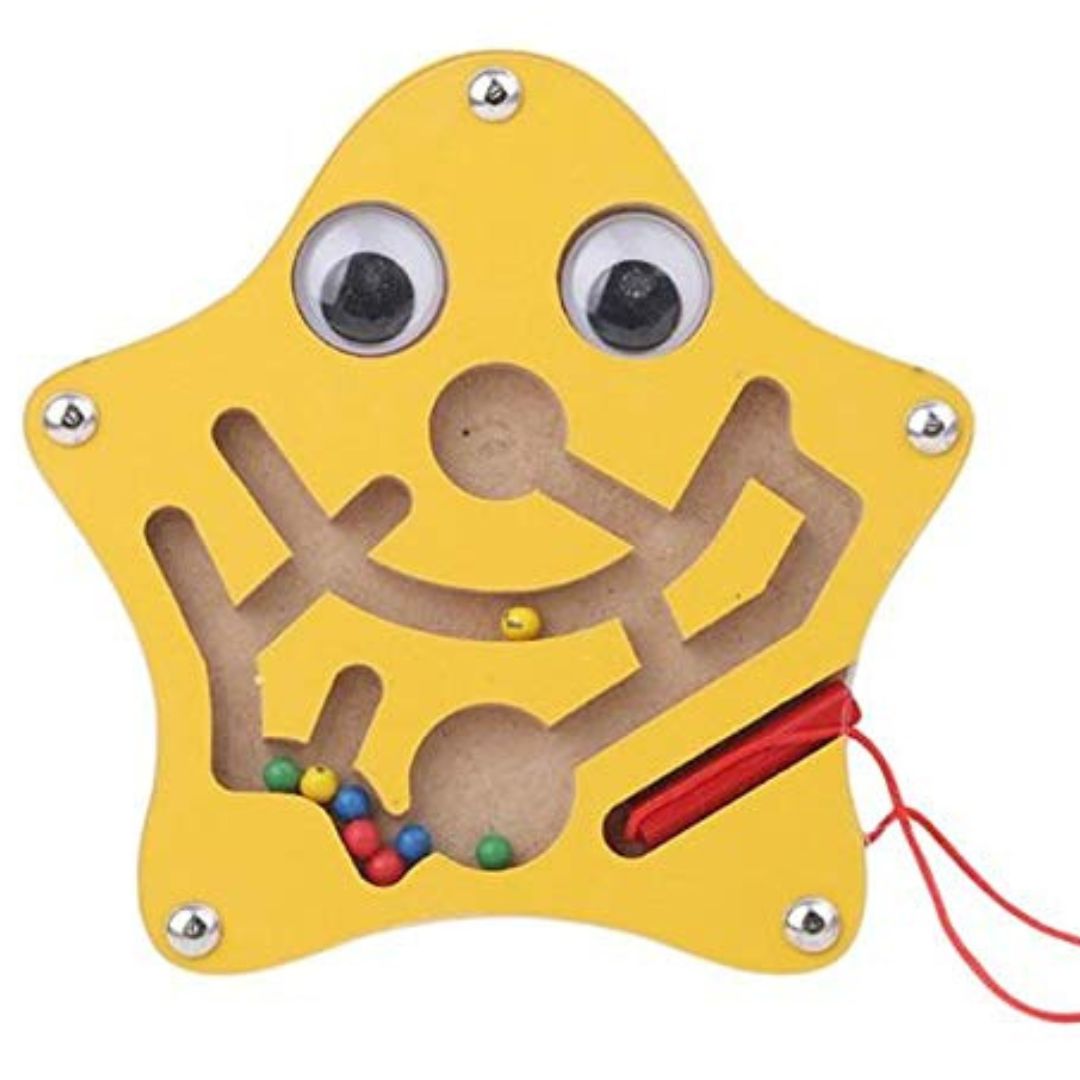 Wooden Magnetic Bead Maze for Kids - Star