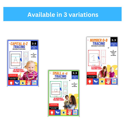 Small a to z Alphabet Tracing Reusable Flashcards