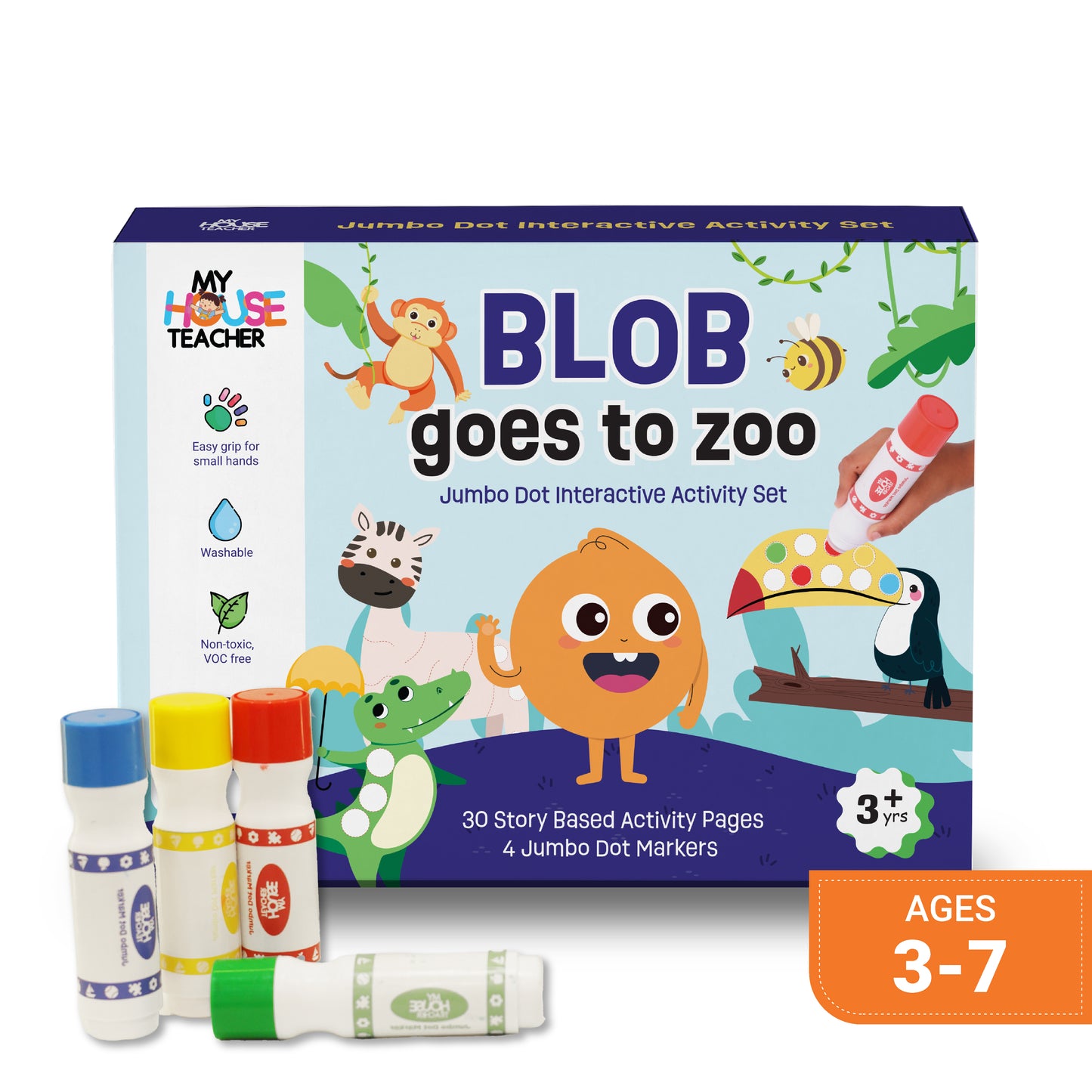 Blob goes to Zoo - Jumbo Dot Markers activity Set