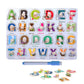 Wooden Alphabet  Peg Puzzle with Knobs