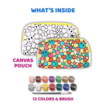 Canvas Pouch Painting Kit- Smiley Pouch Fun