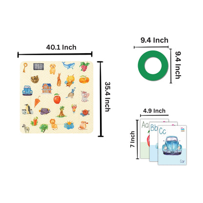My Baby Soft Play Mat for Babies with 26 flashcards