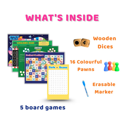5-in-1 Portable Board Game Book