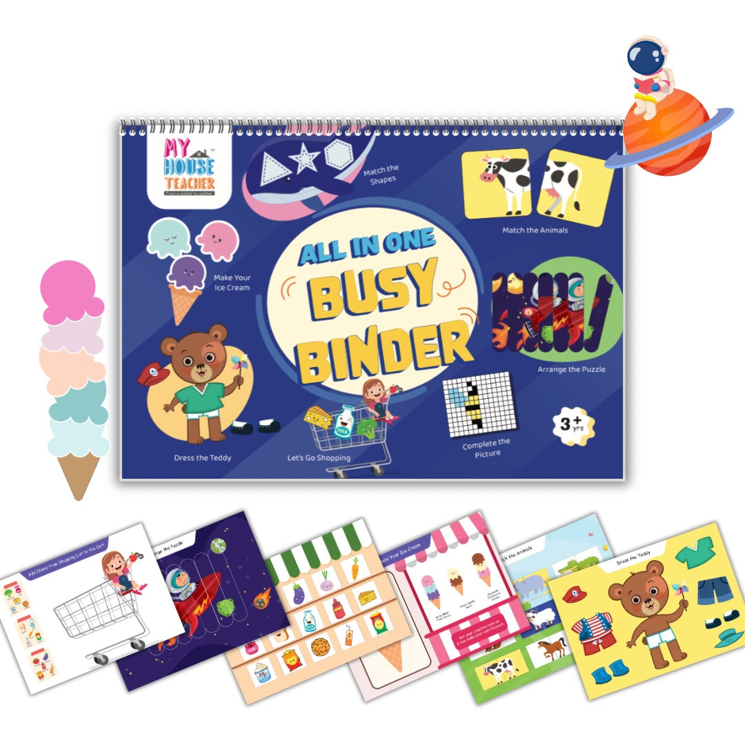 All in One Busy Binder for 3 to 5 years with logical brainy activities