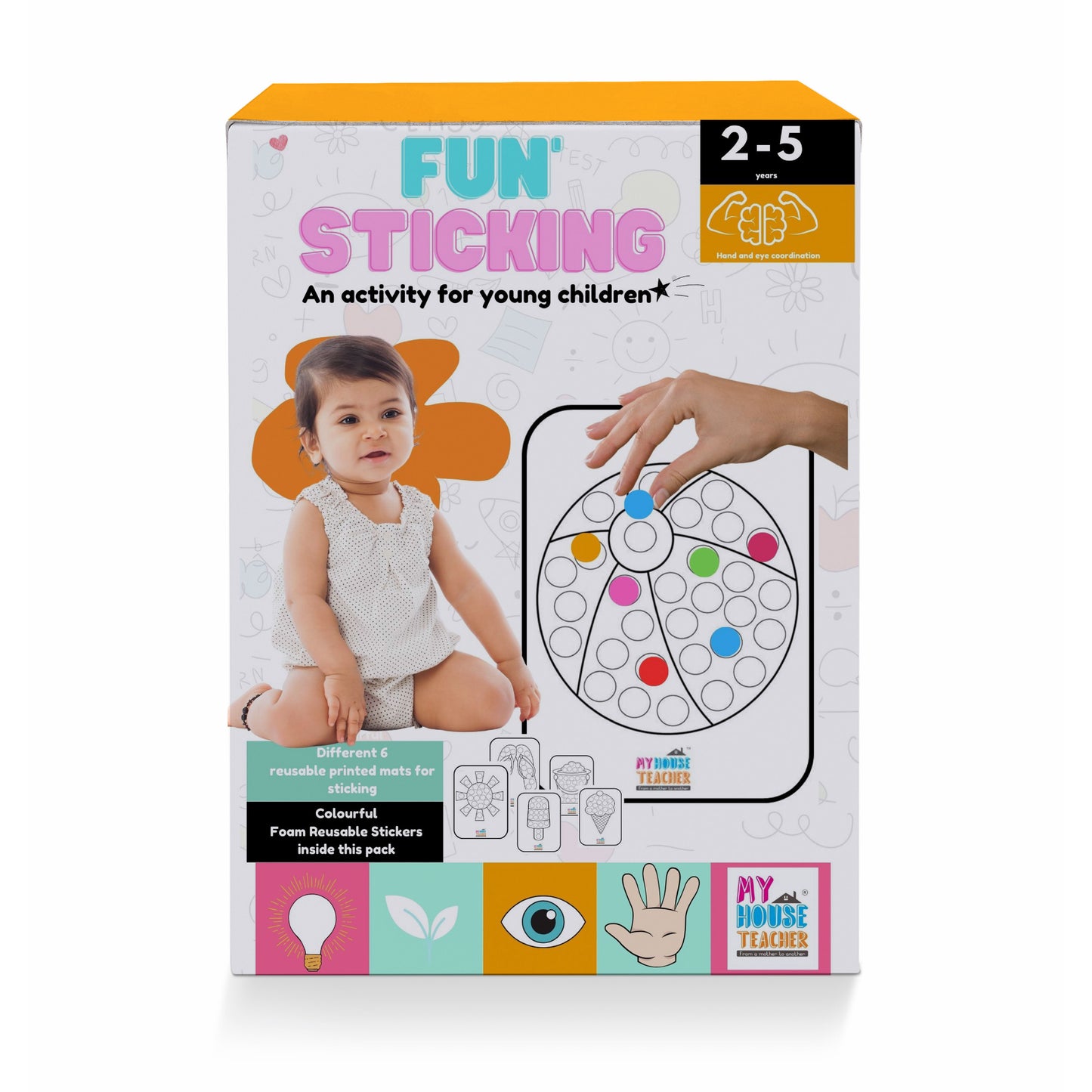 Fun Sticking Activity Box With Foam Stickers (Reusable)