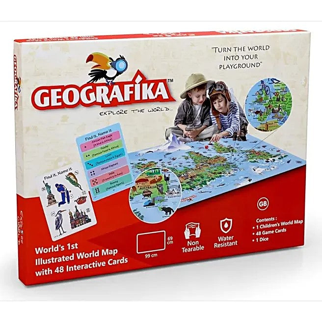 Geografika Map Game with Illustrated Map & 40 Game Cards