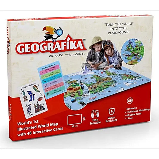 Geografika Map Game with Illustrated Map & 40 Game Cards