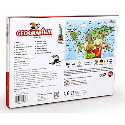 Geografika Map Game with Illustrated Map & 40 Game Cards