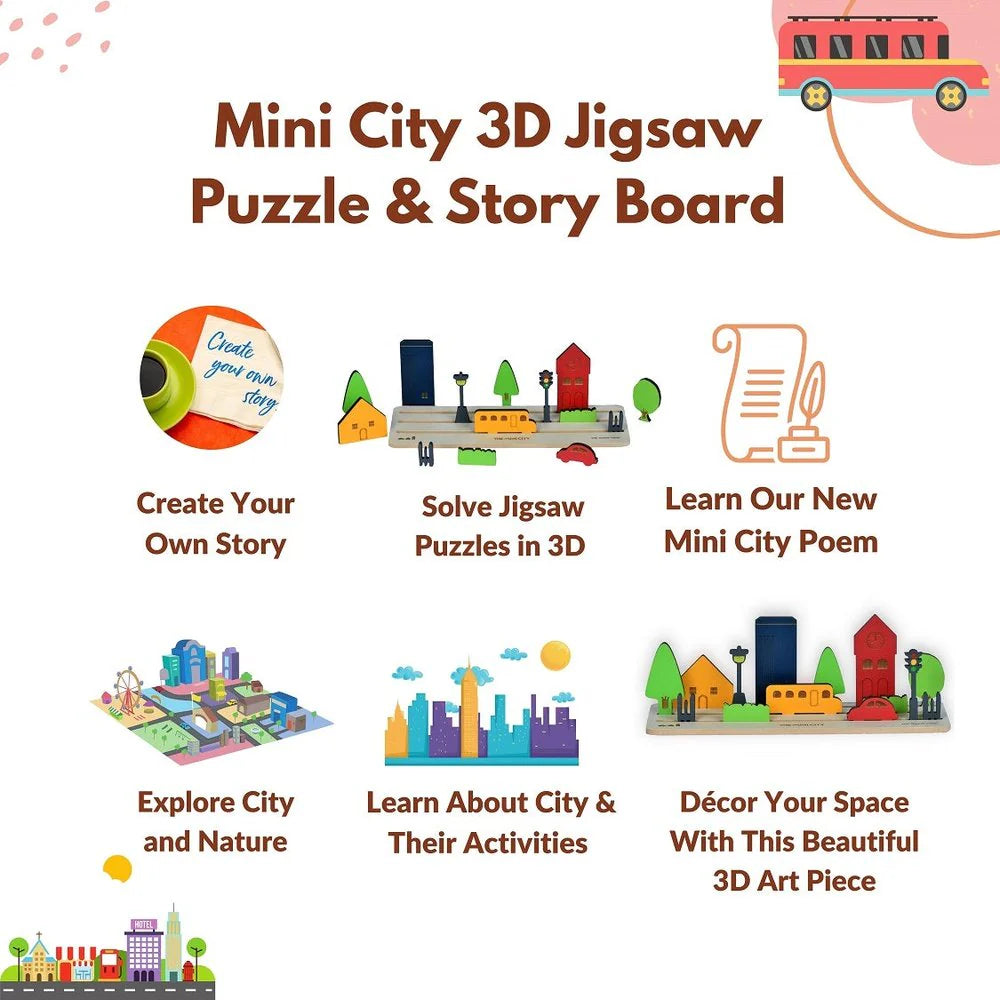 The Mini City 15 Pieces 3D Theme Story Board