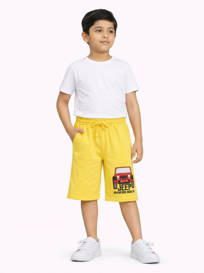 "Jeep Adventure Mode On" Infant & Toddler Boy's Shorts - Yellow