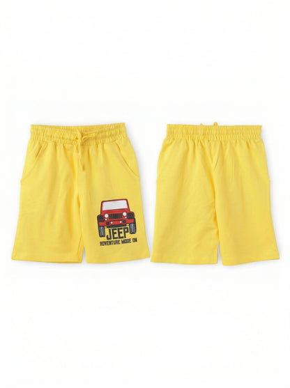 "Jeep Adventure Mode On" Infant & Toddler Boy's Shorts - Yellow