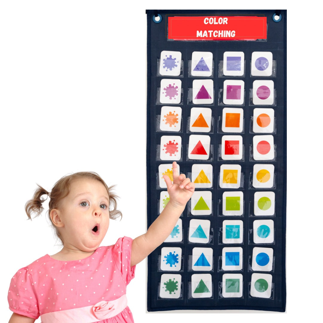 My House Teacher Color Matching Pocket Chart, Educational Toys For Kids Learning, Kids Activities Toys
