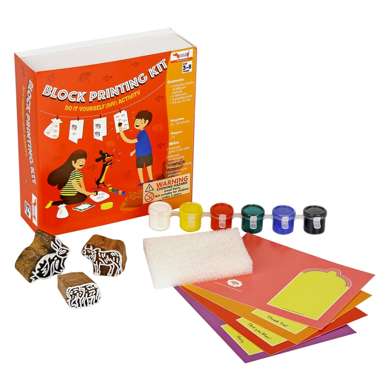 Block Printing Kit With Wooden Blocks For 2 Years And +