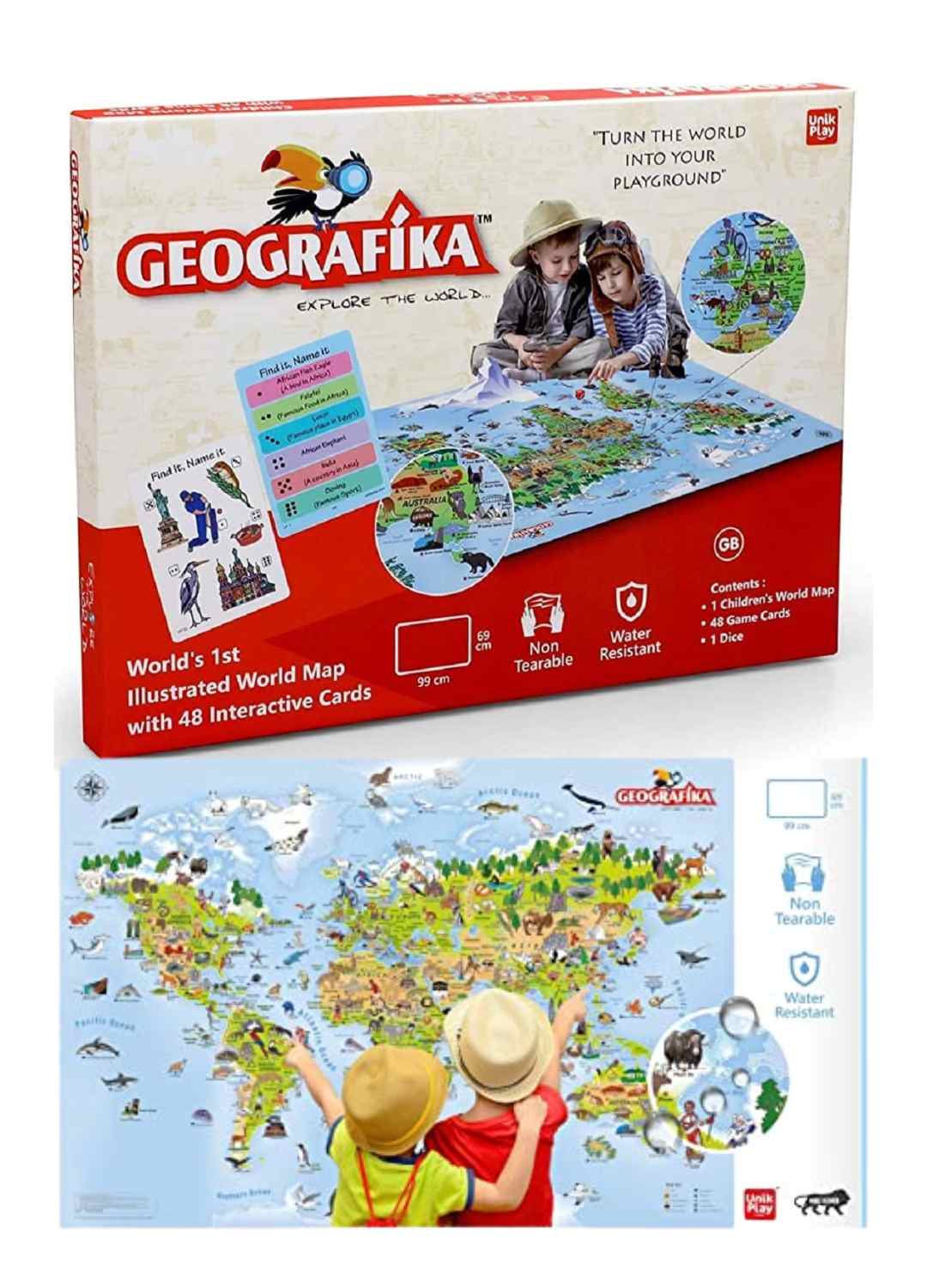 Geografika – Explore The World Game with huge wall poster